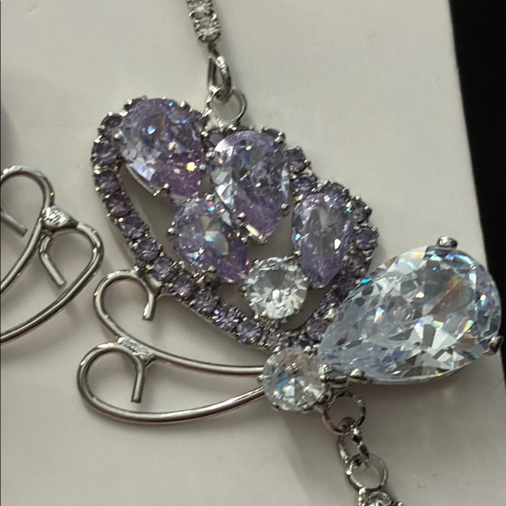Elegant Silver and Purple Jewelry Set